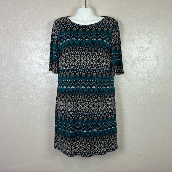 Chosse‎ 5 Ítems For $30 Perception women 3/4 sleeve multicolor midi dress large - Picture 1 of 16